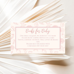 Carte D'accompagnement Livres pour bébé Fête de Naissance Côtière Coquill