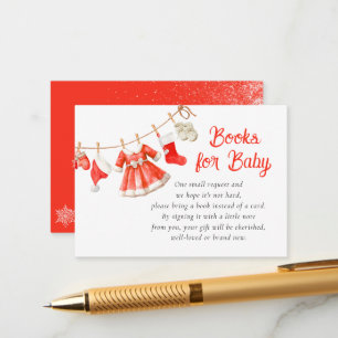 Carte D'accompagnement Livres pour bébé Fille Baby Shower de Santa