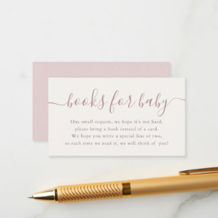 Carte D'accompagnement Livres pour bébé fille pour Baby Shower Blush