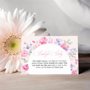 Carte D'accompagnement Livres Pour Bébé Fleur Arc Rose Pastel Baby Shower