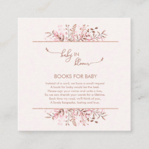 Carte D'accompagnement Livres pour bébé Fleur sauvage rose Bébé en fleurs