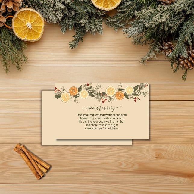 Carte D'accompagnement Livres pour bébé Fruits d'agrumes séchés de Noël (Créateur téléchargé)