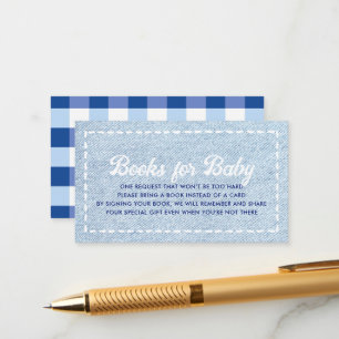 Carte D'accompagnement Livres pour bébé garçon Baby Shower Blue Jean Baby