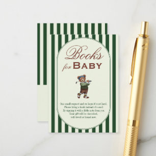 Carte D'accompagnement Livres pour bébé golf "NOUVEAU AU CLUB" BABY Showe