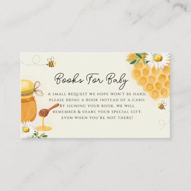Carte D'accompagnement Livres pour bébé honeycombs baby shower (Devant)