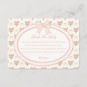 Carte D'accompagnement Livres pour Bébé Insertions Florales Vintage Beige