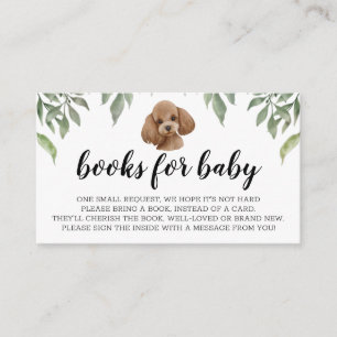 Carte D'accompagnement Livres pour bébé jouet poodle Aquarelle Boho Green
