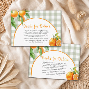 Carte D'accompagnement Livres pour bébé Jumeaux Oranges Baby Shower