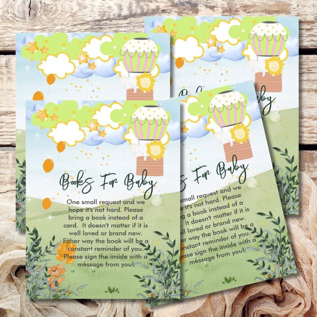 Carte D'accompagnement Livres Pour Bébé L'aventure Commence Hot Air Ballo (Créateur téléchargé)