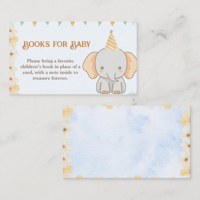 Carte D'accompagnement Livres pour bébé - Little Peanut Dreams Elephant (Devant / Derrière)