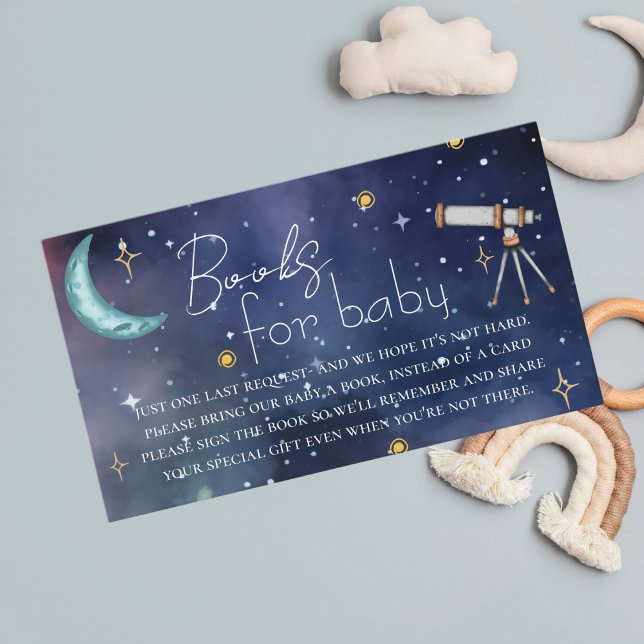 Carte D'accompagnement Livres pour bébé Lune et Étoiles Célestes (Créateur téléchargé)