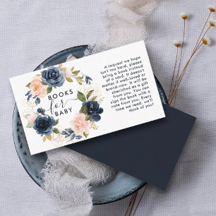 Carte D'accompagnement Livres pour bébé Marine Blush Floral Wreath Douche