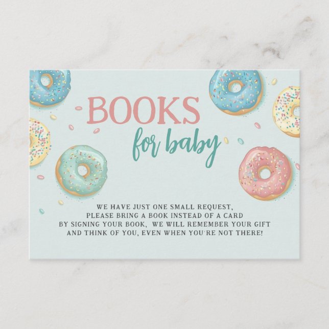 Carte D'accompagnement Livres pour bébé mignon Baby shower Donuts (Devant)