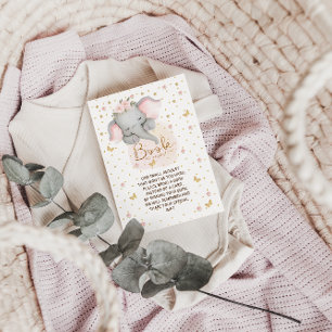 Carte D'accompagnement Livres pour bébé mignon Eléphant rose
