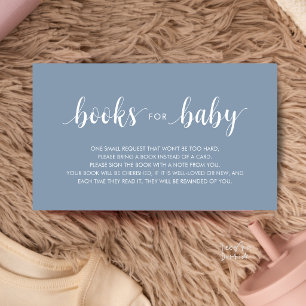 Carte D'accompagnement Livres pour bébé, Minimaliste Moderne Bleu Poussié