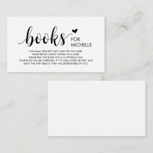 Carte D'accompagnement Livres pour bébé, Modern Cute Black Script Enclo