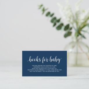 Carte D'accompagnement Livres pour bébé, Modern Cute Navy bleu Script E