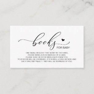 Carte D'accompagnement Livres pour bébé, Modern Luxury Black Script