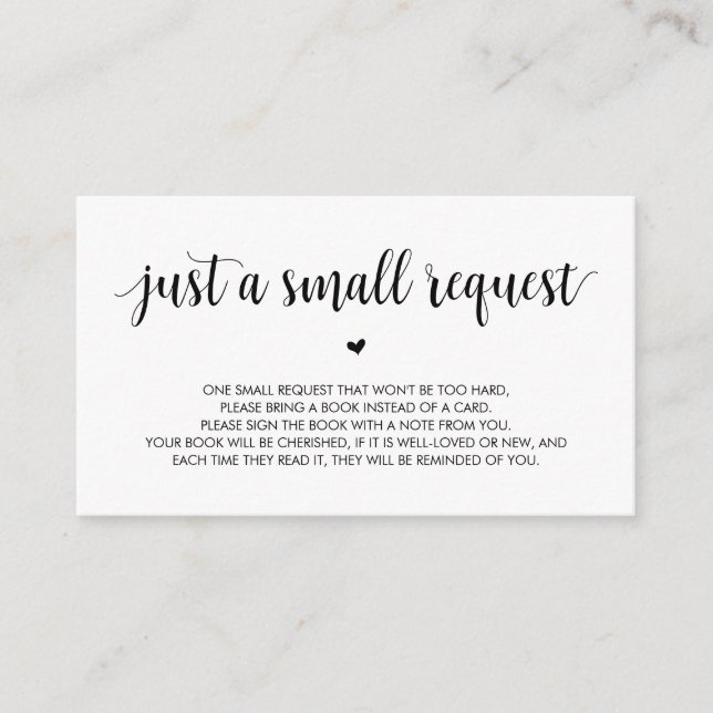 Carte D'accompagnement Livres pour bébé, moderne rustique noir Script (Devant)