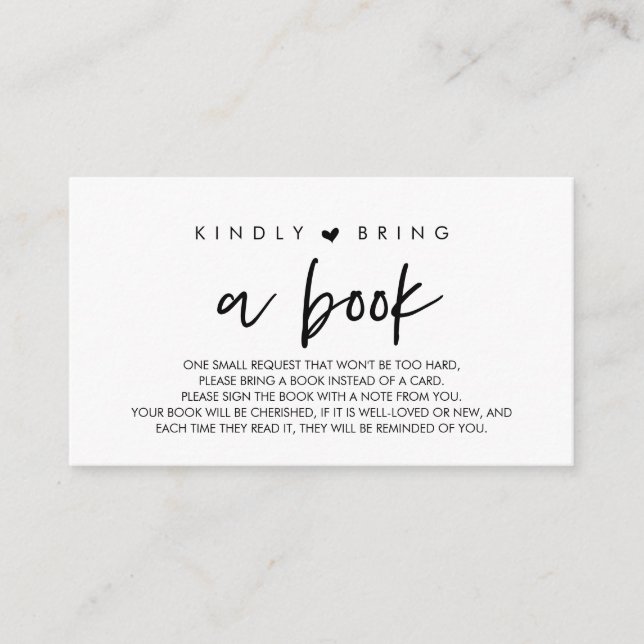 Carte D'accompagnement Livres pour bébé, Moderne S'il vous plaît apporter (Devant)