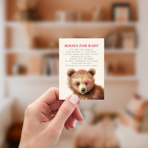Carte D'accompagnement Livres Pour Bébé Ours Baby shower Demande de carne