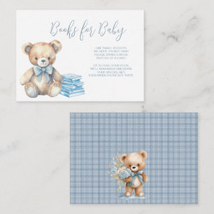 Carte D'accompagnement Livres pour bébé - ours en peluche avec pile de li