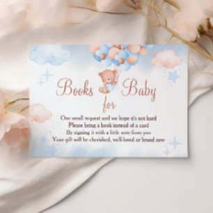 Carte D'accompagnement Livres pour bébé Ours en peluche Bleu et Rose tend
