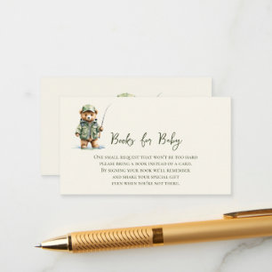 Carte D'accompagnement Livres pour bébé ours mignon pêche