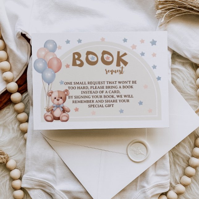 Carte D'accompagnement Livres pour bébé Ours Rustique Baby Shower (Créateur téléchargé)