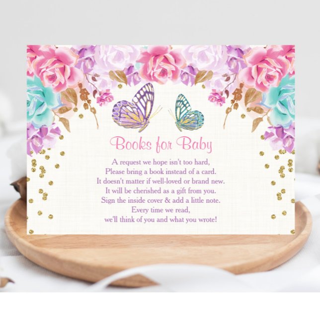 Carte D'accompagnement Livres pour bébé, Papillon inserts de demande de c (Créateur téléchargé)