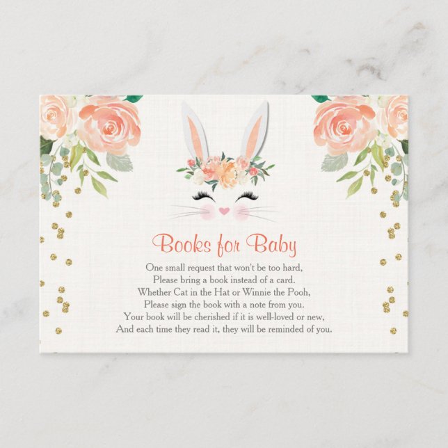 Carte D'accompagnement Livres pour bébé, Pâques lapin livre demande inser (Devant)