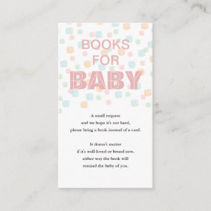 Carte D'accompagnement Livres Pour Bébé Pastel Baby shower Rose