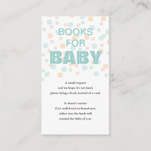 Carte D'accompagnement Livres pour bébé Pastel Dots et Turquoise clair