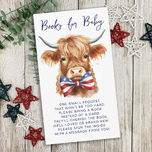 Carte D'accompagnement Livres Pour Bébé Patriotique Highland Vache ferme