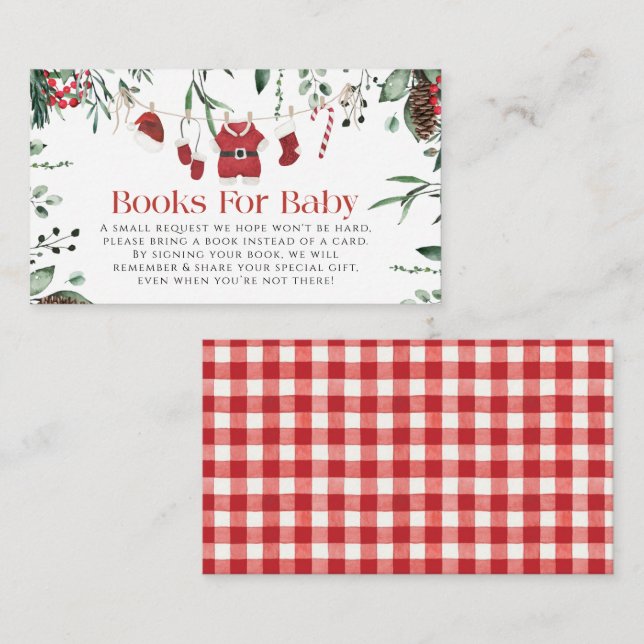 Carte D'accompagnement Livres Pour Bébé Père Noël Vêtements Pour Bébés No (Devant / Derrière)
