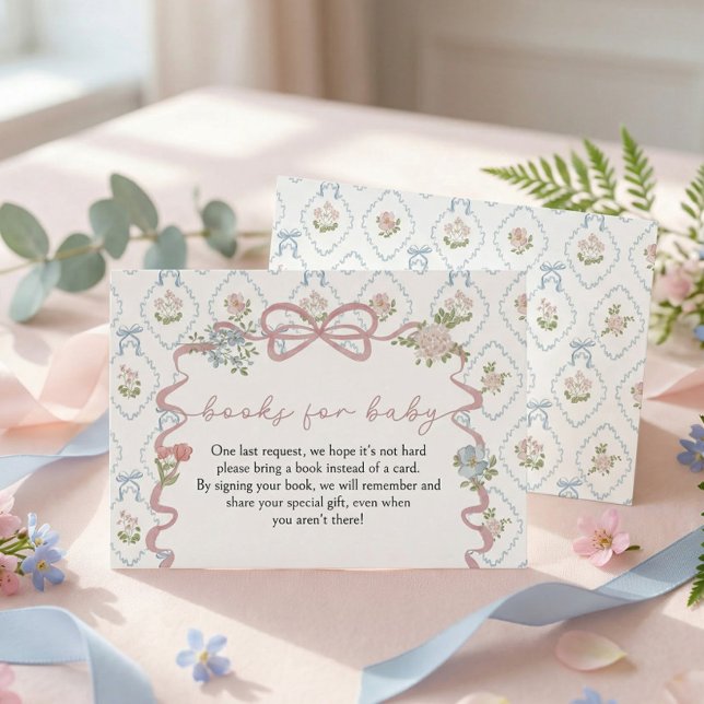 Carte D'accompagnement Livres pour Bébé Petite Fleur Sauvage Baby Shower (Créateur téléchargé)