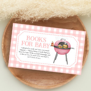 Carte D'accompagnement Livres pour bébé Pink Burger BBQ Baby Shower