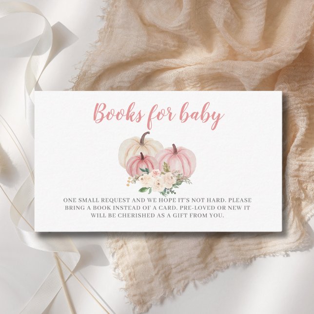 Carte D'accompagnement Livres Pour Bébé Pink Petit Baby shower Citrouille (Créateur téléchargé)