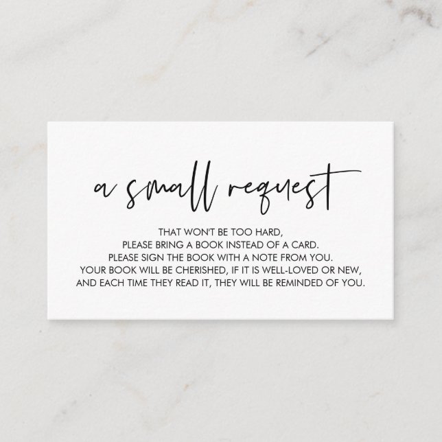 Carte D'accompagnement Livres pour bébé, police minimal moderne (Devant)