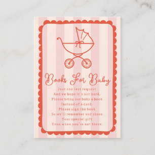 Carte D'accompagnement Livres pour bébé pour Baby Shower Bébé Fille en Ro