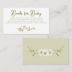 Carte D'accompagnement Livres pour Bébé pour Baby Shower Botanique Fleur