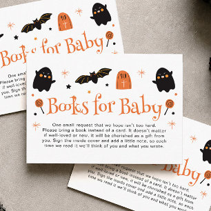 Carte D'accompagnement Livres pour bébé pour Baby Shower Halloween Orange