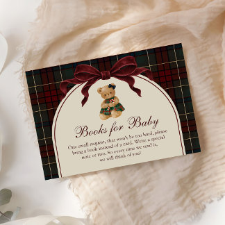 Carte D'accompagnement Livres pour bébé pour Baby Shower Teddy Bear Noël