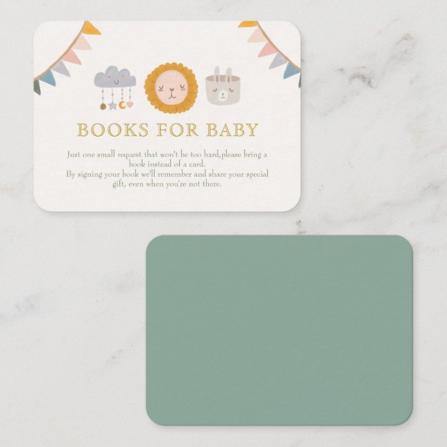 Carte D'accompagnement livres pour bébé pour bébé (Devant / Derrière)