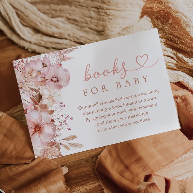 Carte D'accompagnement Livres pour bébé pour la baby shower de fleurs de  (Créateur téléchargé)