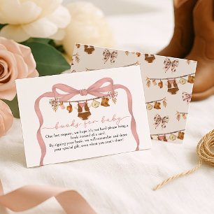 Carte D'accompagnement Livres pour bébé pour la Baby Shower de la petite 