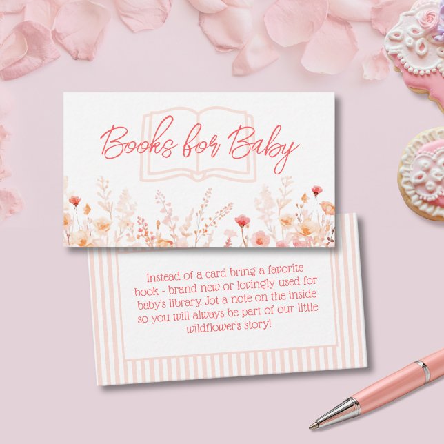 Carte D'accompagnement Livres pour bébé pour une Baby Shower Bohème Fleur (Créateur téléchargé)