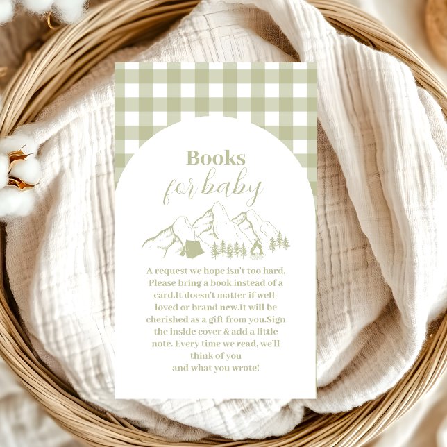 Carte D'accompagnement Livres pour bébé pour une Baby Shower Camping Écol (Créateur téléchargé)