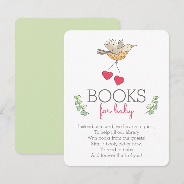 Carte D'accompagnement Livres pour bébé printemps (Devant / Derrière)