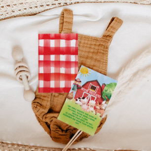 Carte D'accompagnement Livres Pour Bébé Red Green Farm Animaux Baby showe